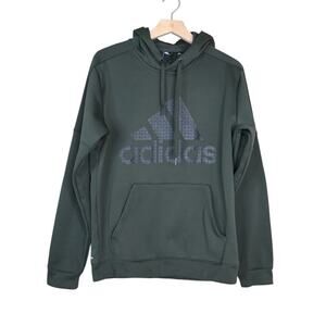 Adidas Mens M Dark Green Logo Climawarm Hoodie